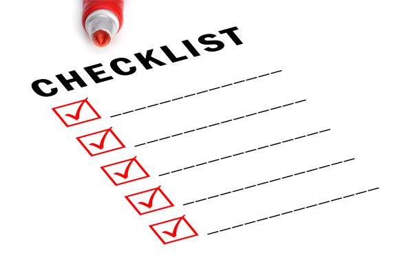 Moving Checklist on a Written Paper to make sure you have a comfortable Move.